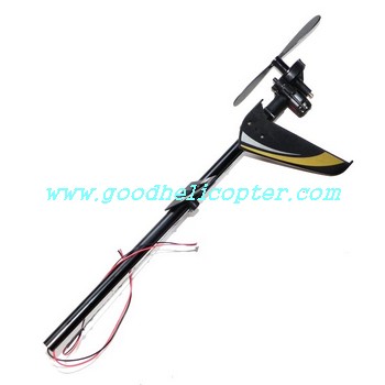 egofly-lt-711 helicopter parts black color tail set (Tail big boom + tail motor + tail motor deck + tail blade + black color tail decoration set + fixed set) - Click Image to Close